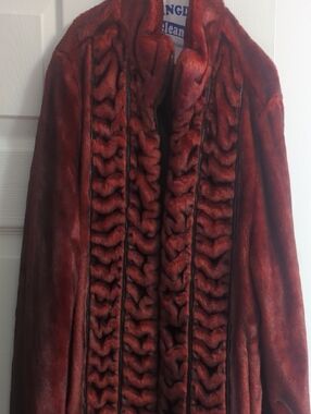 Plush Deep Red Teddy Jacket with Sculpted Front -